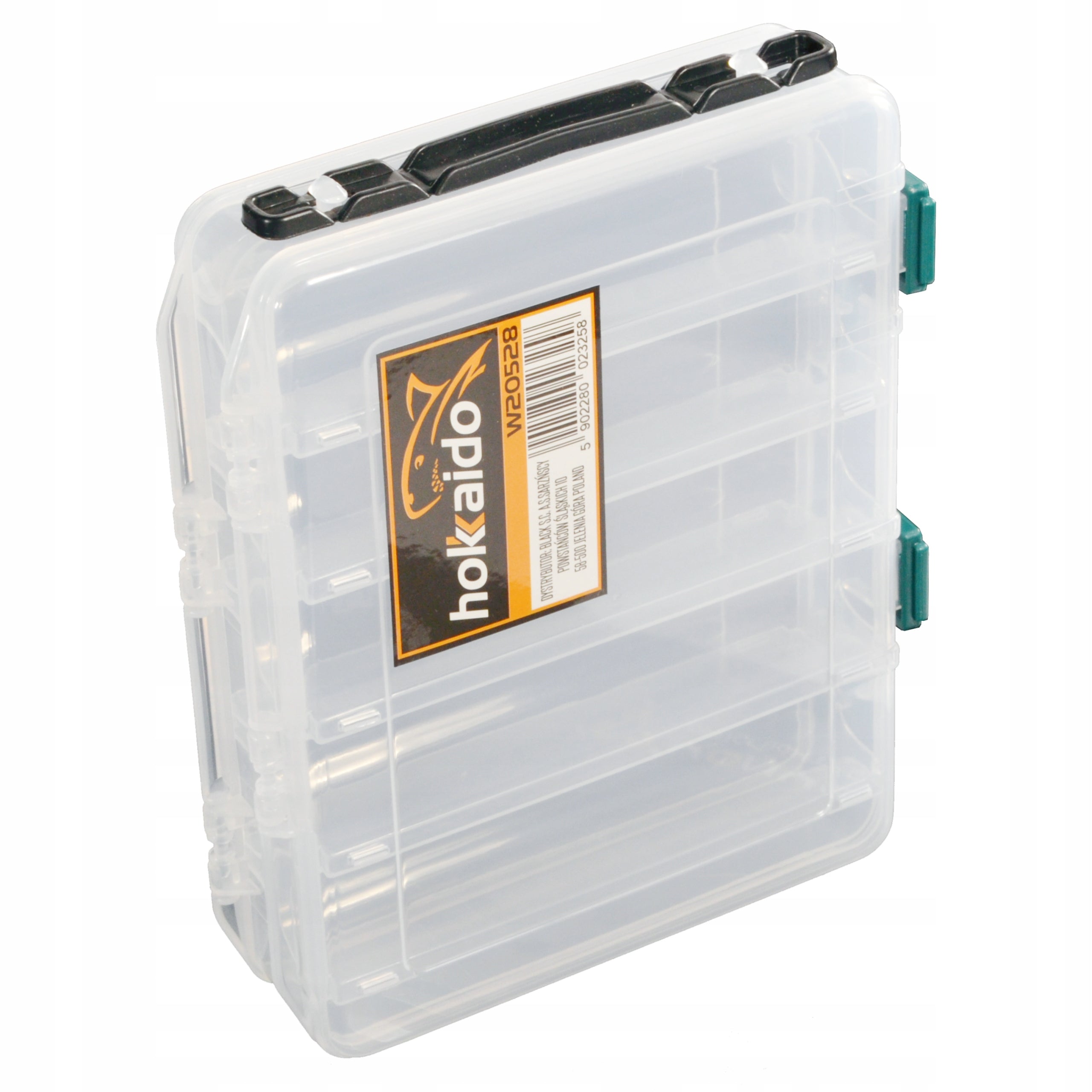 DOUBLE-SIDED FISHING BOX FOR LURES PIKERS WOBBLERS SPINNERS 20x17x5CM Product weight with unit packaging 0.3 kg