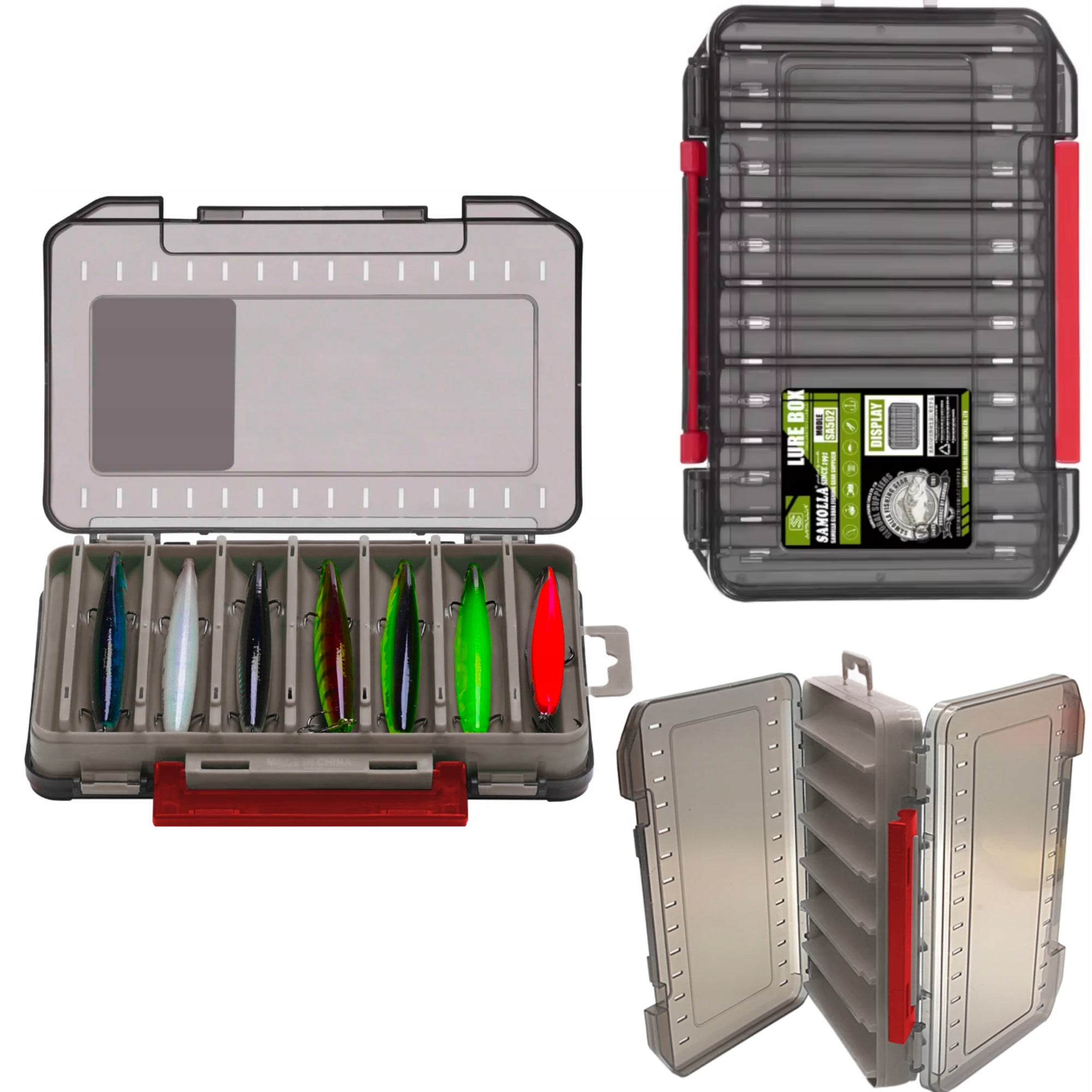 DOUBLE SIDED FISHING SPINNING LURE WOBBLER BOX 14 PIECES