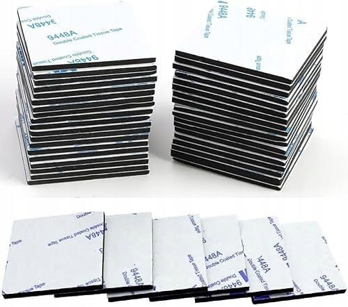 DOUBLE SIDED FOAM PADS BLACK 40X40MM 48PCS metal