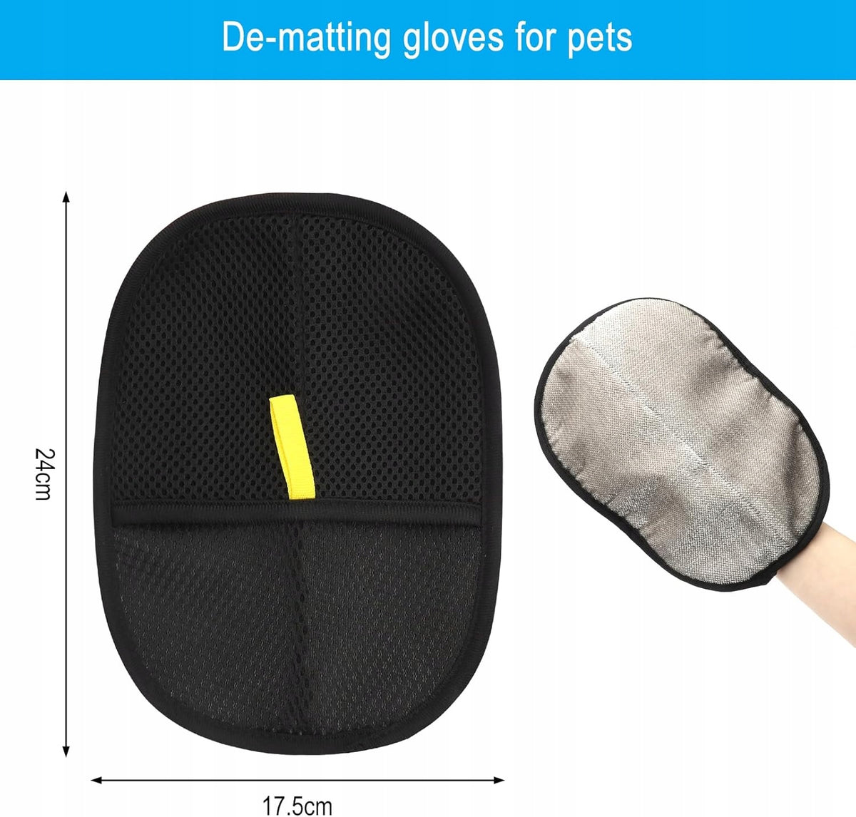 DOUBLE-SIDED GLOVE FOR REMOVING PET HAIR SET OF 2 Packaging status original
