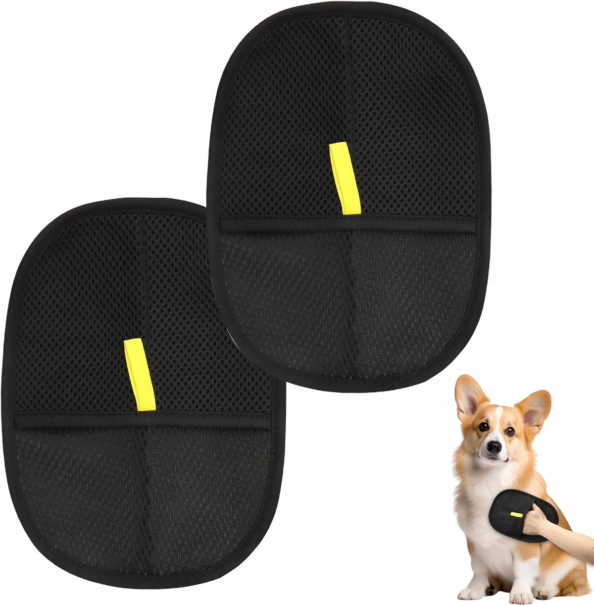 DOUBLE-SIDED GLOVE FOR REMOVING PET HAIR SET OF 2
