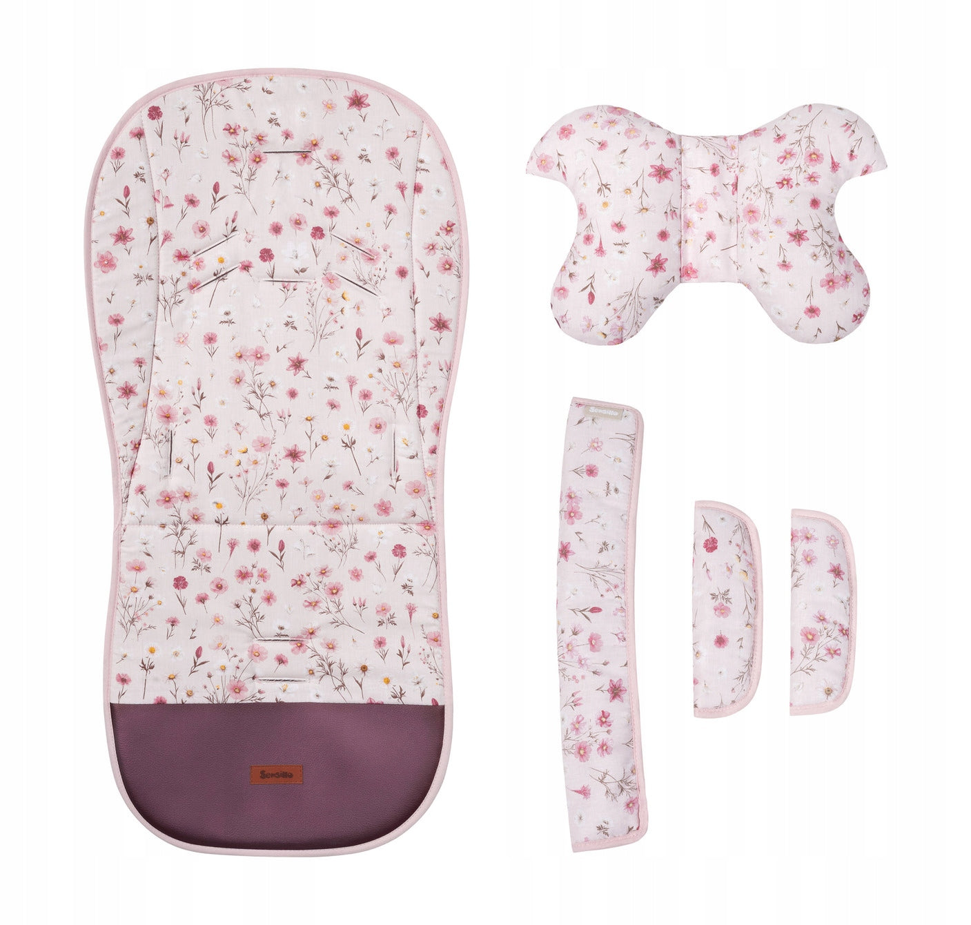 DOUBLE-SIDED INSERT FOR GONDOLA STROLLER DELUXE VELVET BLOOM PINK