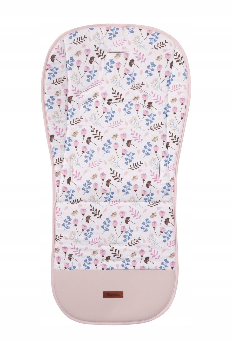 DOUBLE-SIDED INSERT FOR STROLLER GONDOLA VELVET TWIGS PINK