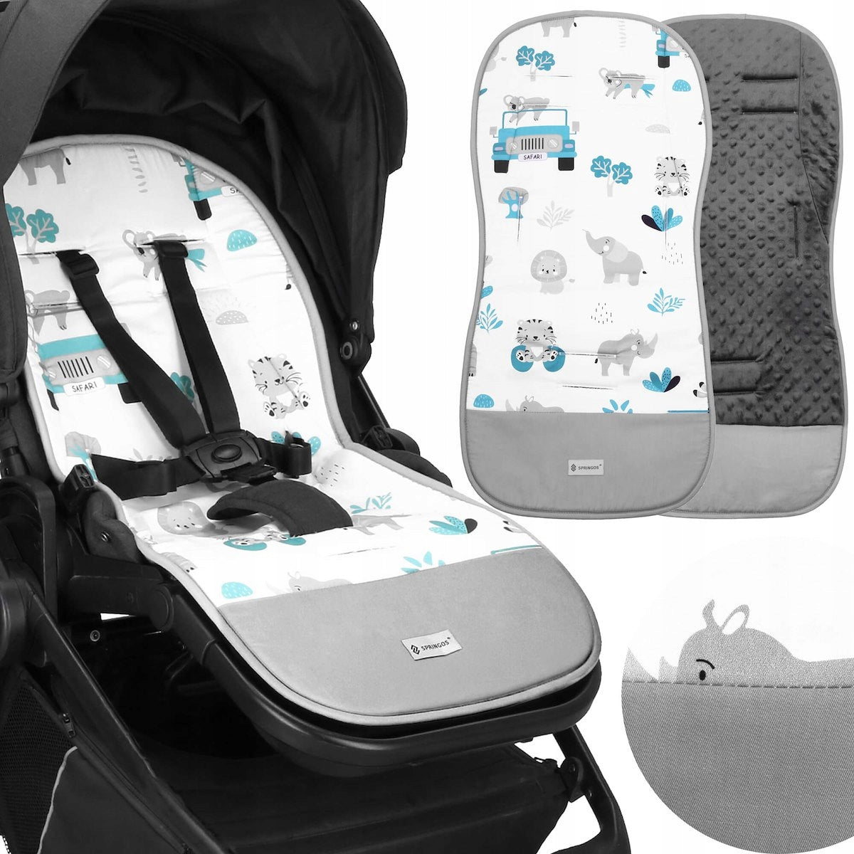 DOUBLE-SIDED INSERT FOR STROLLER REFILL MINKY COTTON 78cm