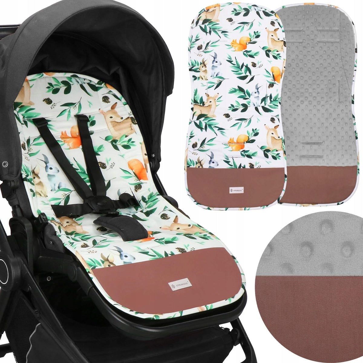 DOUBLE-SIDED INSERT FOR STROLLER REFILL MINKY COTTON 78cm