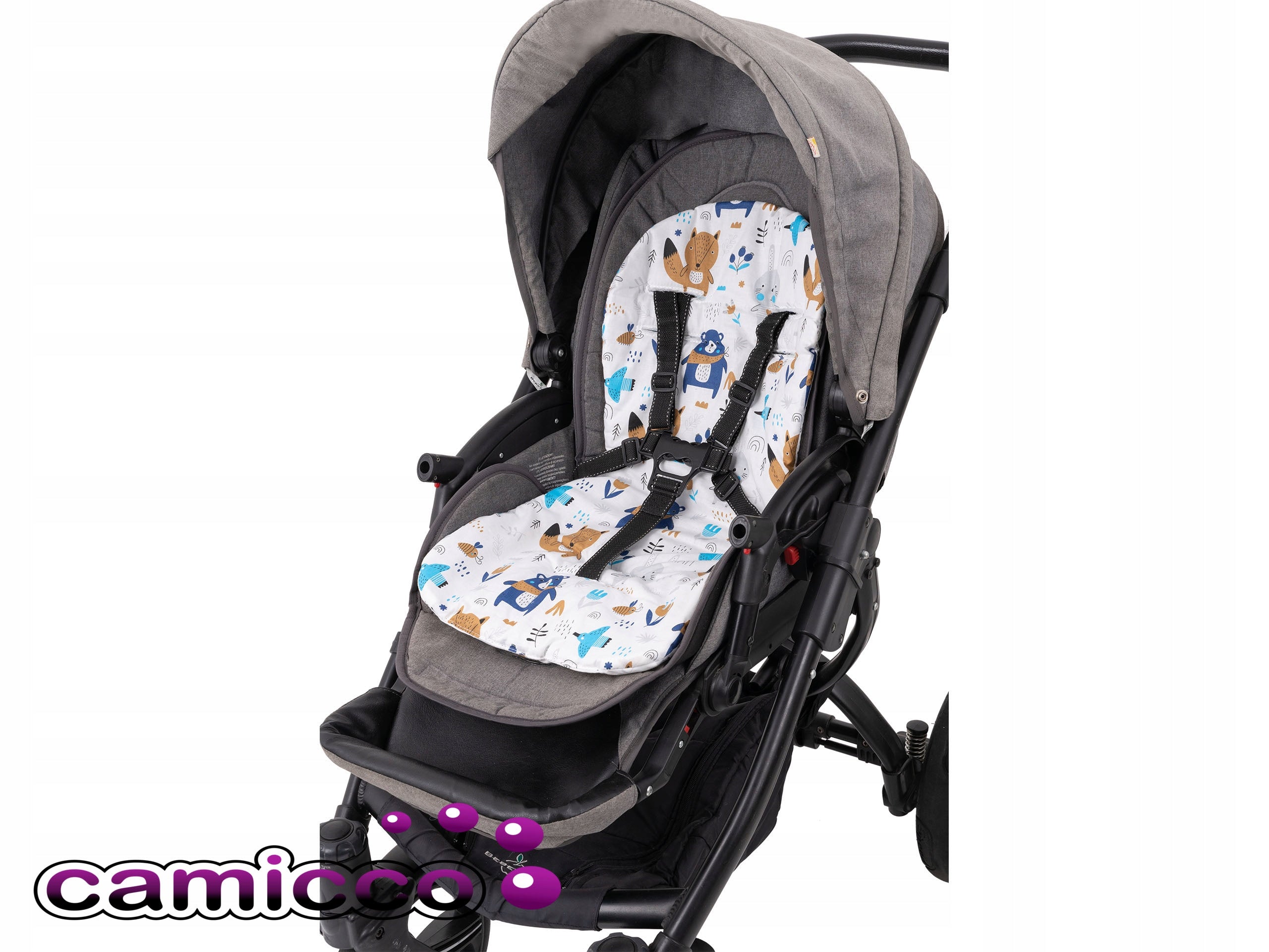 DOUBLE-SIDED INSERT for stroller COTTON stroller inserts CAMICCO Color white
