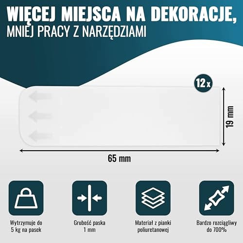 DOUBLE SIDED WATERPROOF MOUNTING TAPES 12 PCS FOR SHOWER BATHROOM Manufacturer code Producent niezależny
