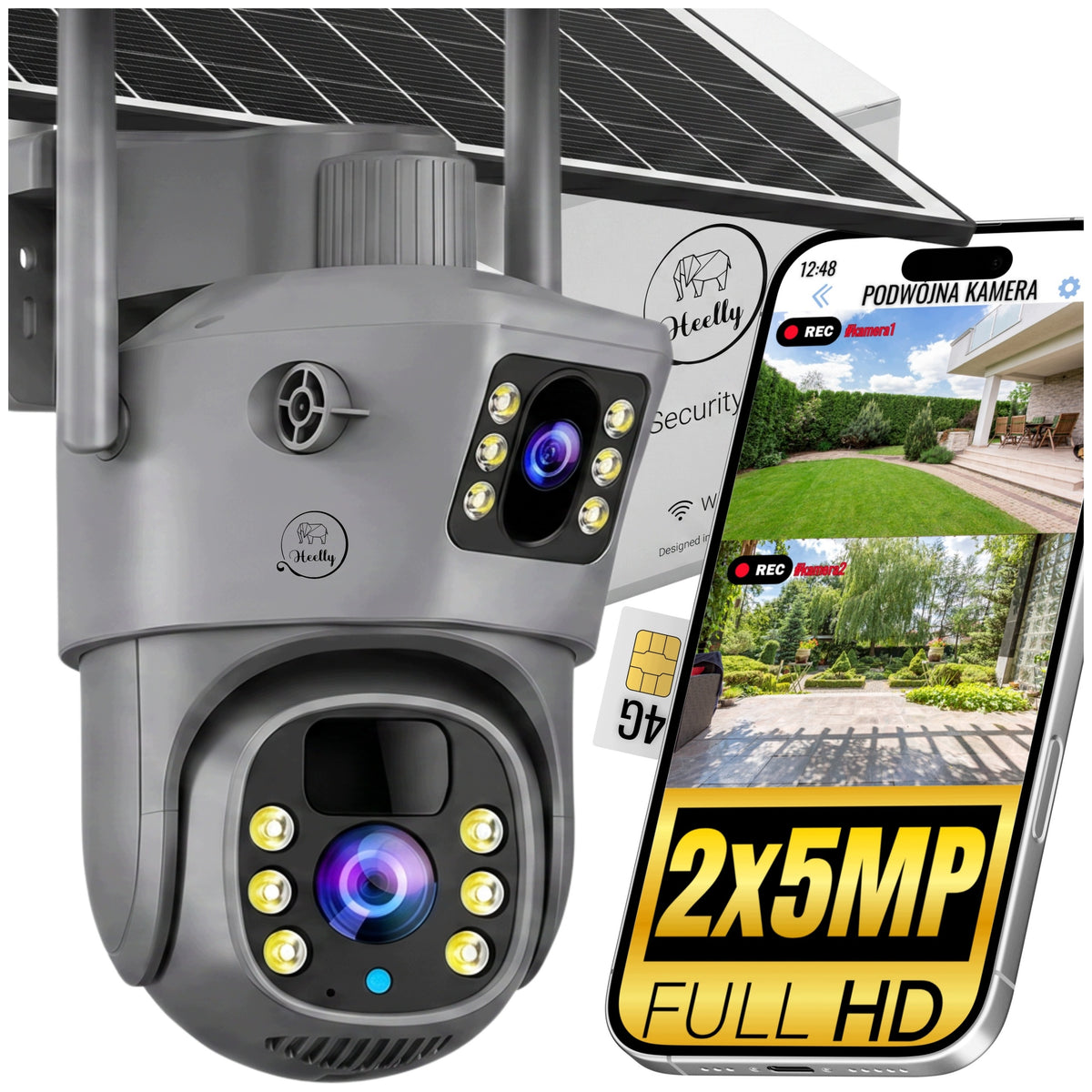 DOUBLE SOLAR CAMERA 2IN1 4G 2X5MP OUTDOOR ROTATING WIRELESS S+