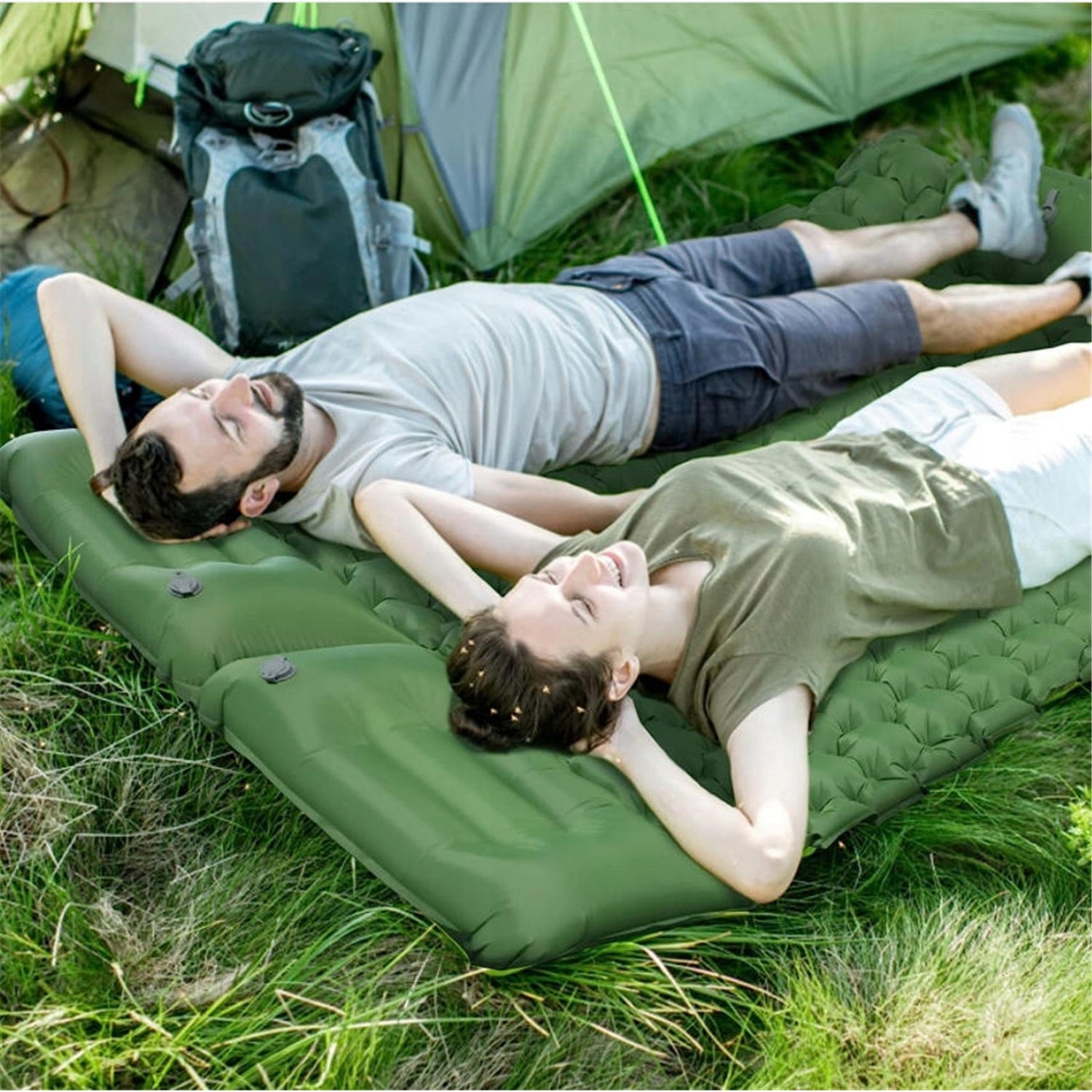 DOUBLE TOURIST MATTRESS 200X140CM CAMPING MAT PUMP 2 PERS Manufacturer code SP4038-POMPKA