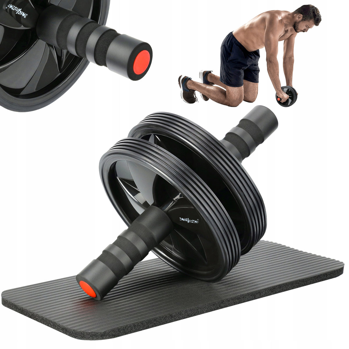 DOUBLE WHEEL ROLLER AB FOR EXERCISE ABDOMINAL MUSCLE DEVELOPMENT STRENGTH TRAINING