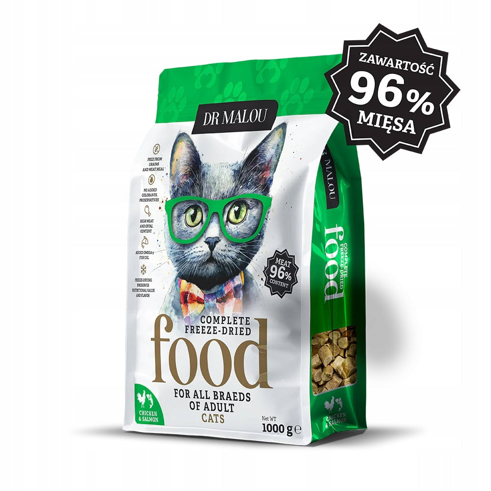DR MALOU FREEZE-DRIED CAT FOOD CHICKEN WITH SALMON 500G
