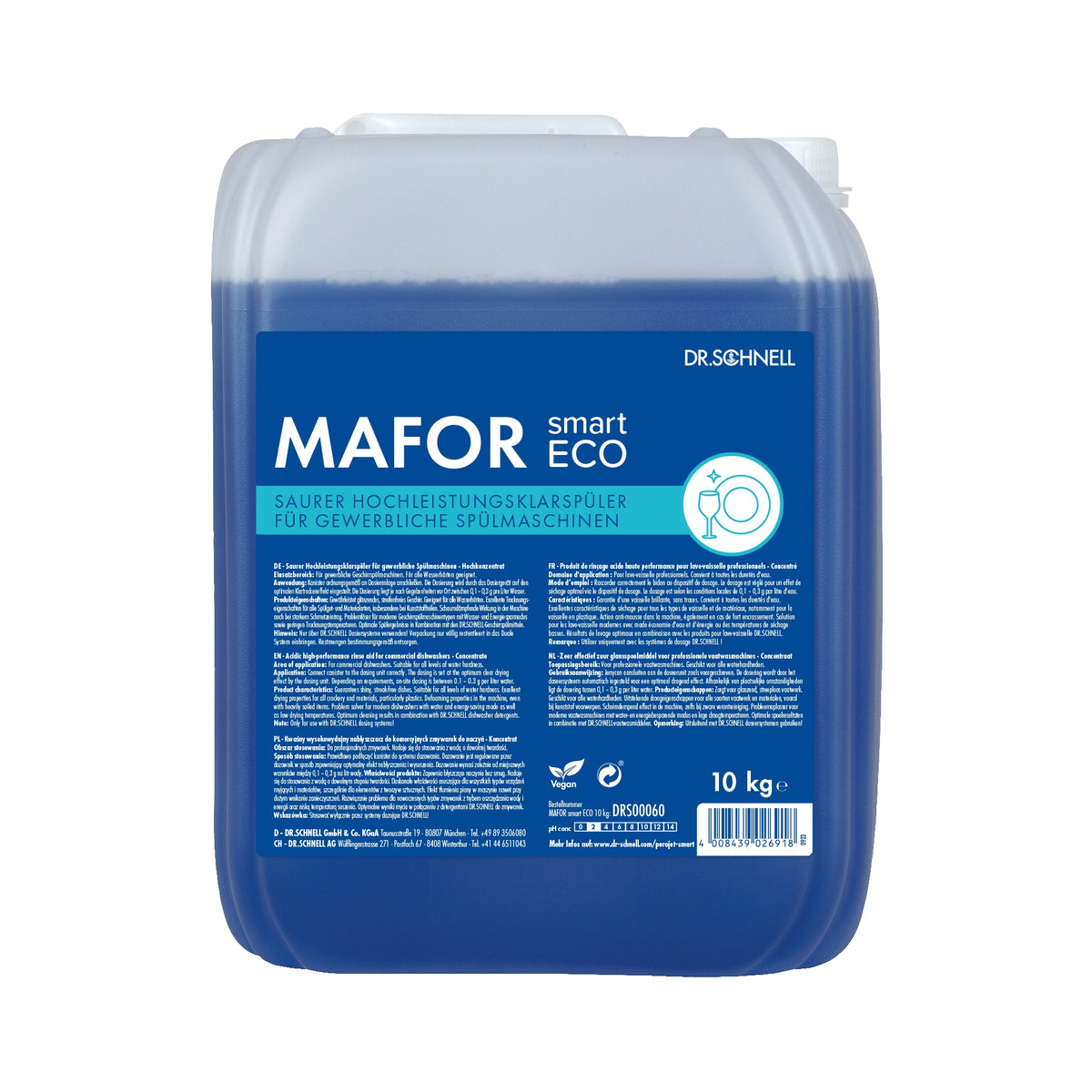 DR.SCHNELL MAFOR professional rinse aid for dishwashers 10kg, from Germany