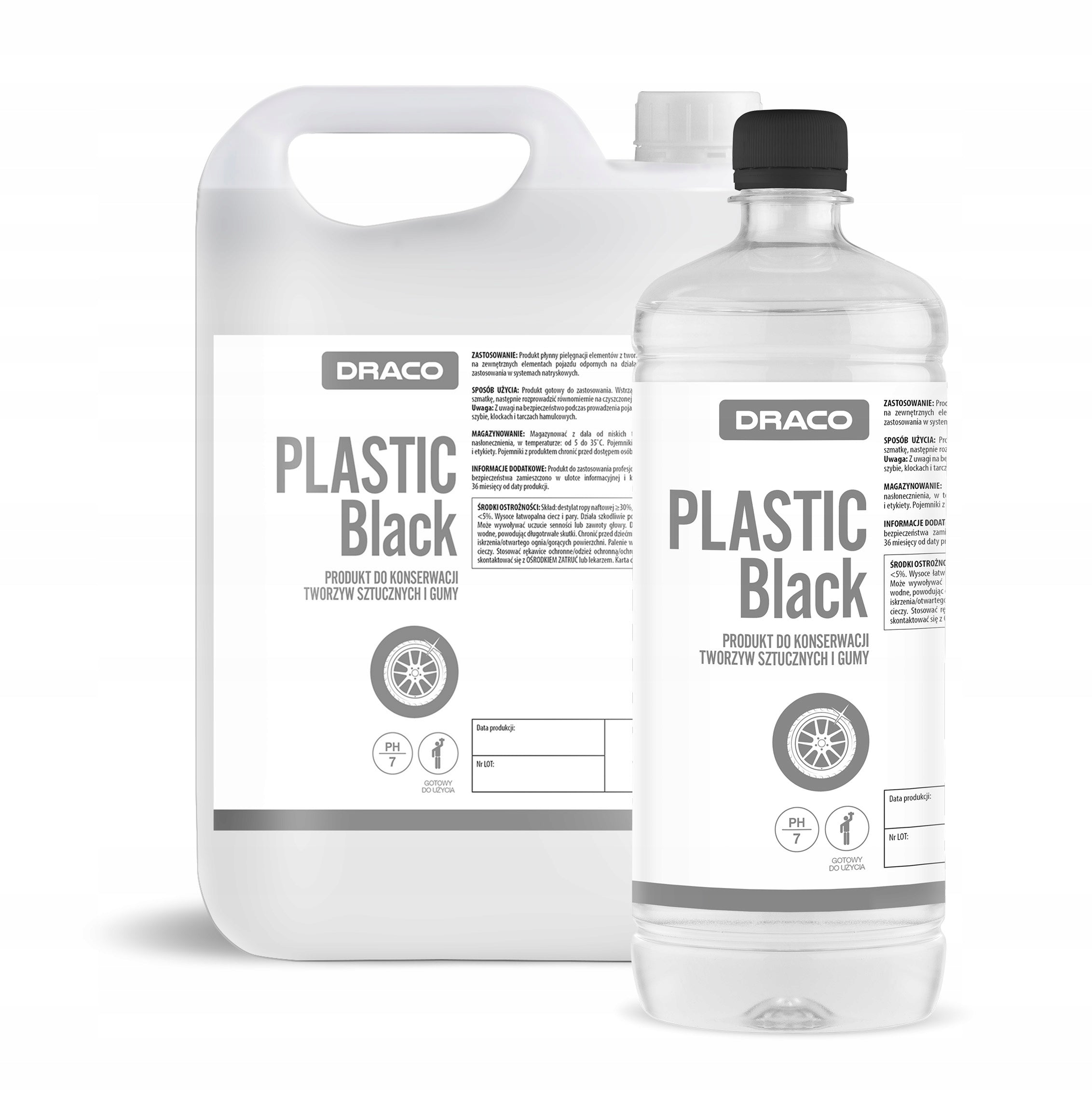 DRACO Dressing TIRE BLACK for 1L Plastic Black tyres