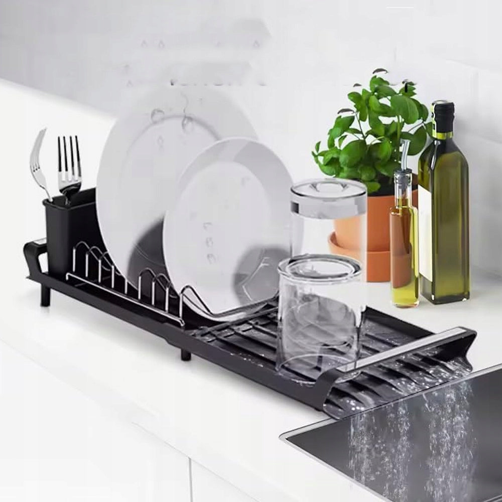 DRAINER DISH DRYER Sliding water drain 28-47cm cutlery basket Manufacturer code Suszarka Stojąca Naczynia Talerze