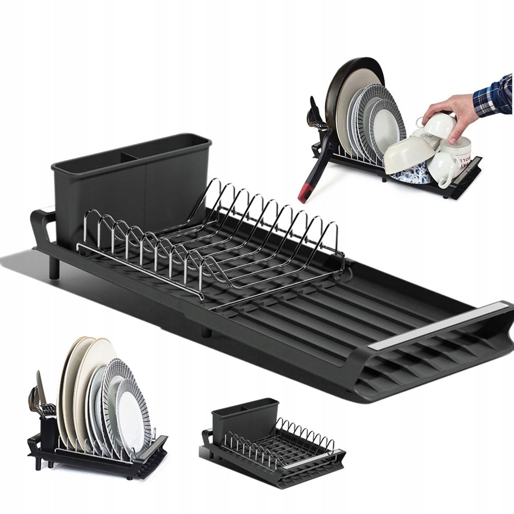 DRAINER DISH DRYER Sliding water drain 28-47cm cutlery basket