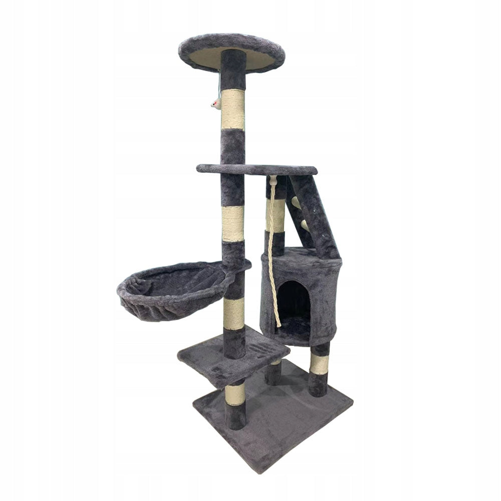 Katzenkratzer mit Haus Funfit, 5 Ebenen, beige 
