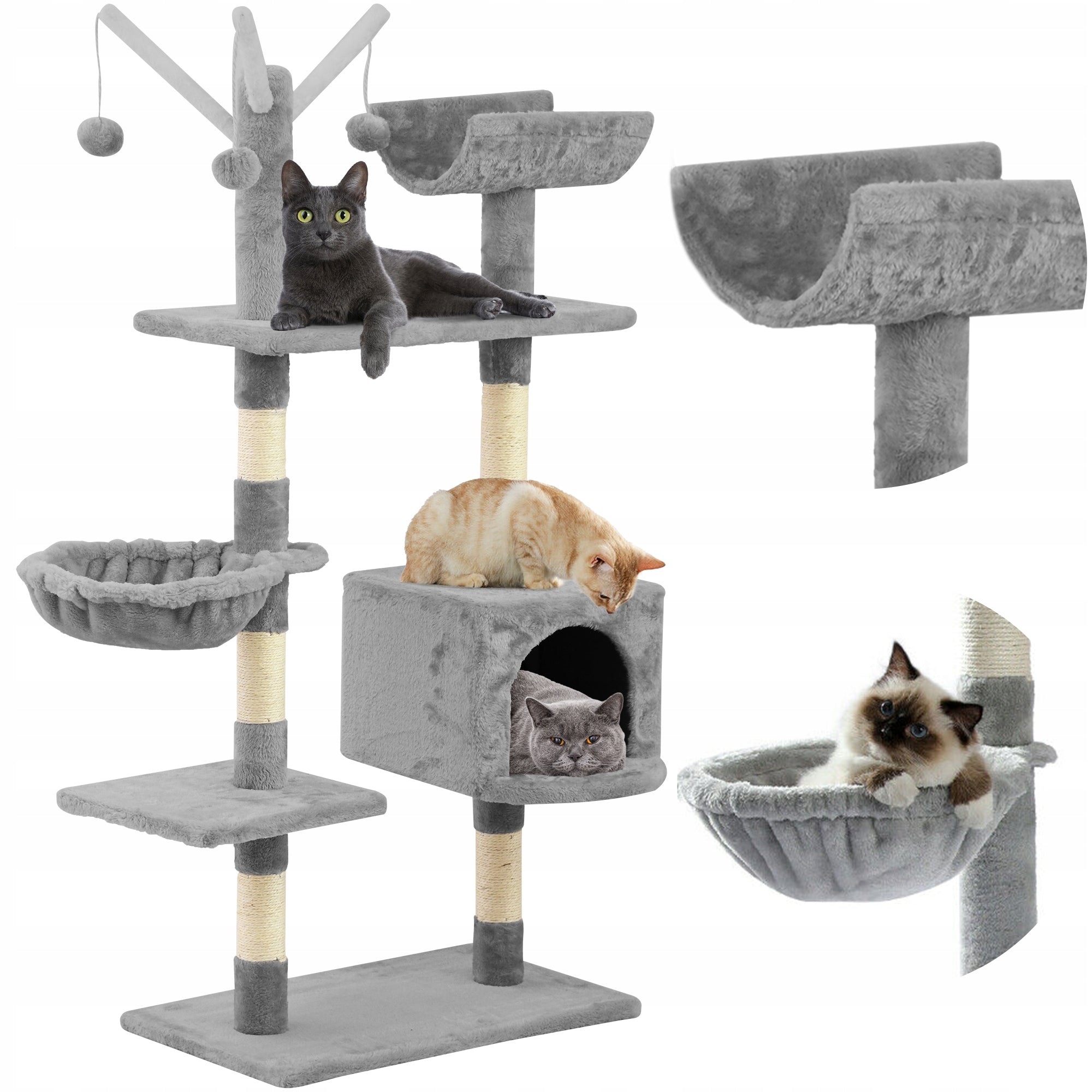 Katzenkratzer Tutumi 310589 Xxl, 135 cm, grau 