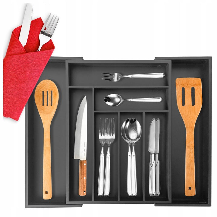 DRAWER INSERT ORGANIZER CUTLERY BAMBOO EXTENDS Brand Kinghoff