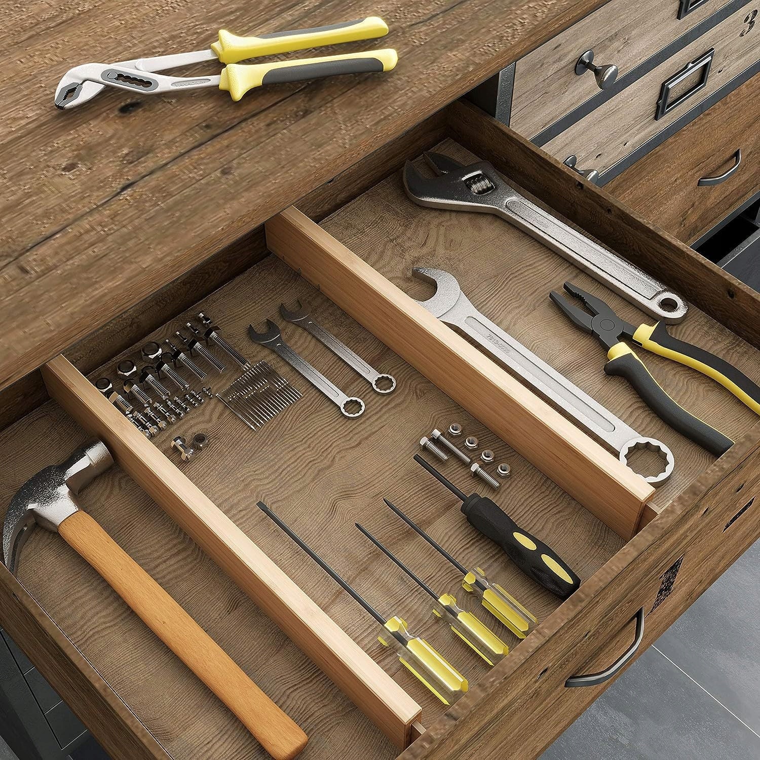DRAWER ORGANIZER ADJUSTABLE BAMBOO DRAWER SEPARATOR Number of pieces 1 pcs