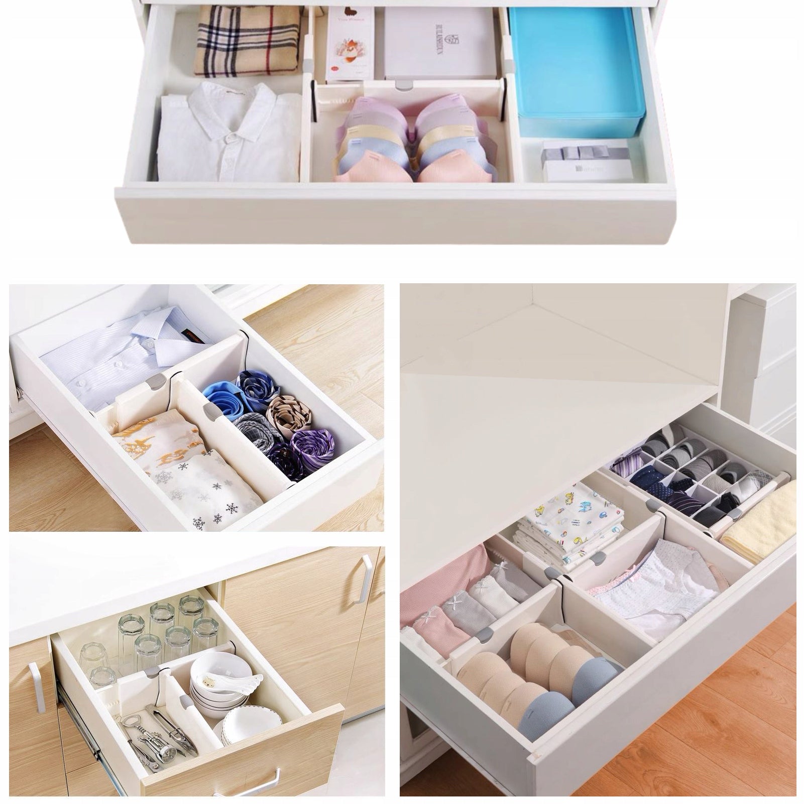 DRAWER ORGANIZER Lova Nest CABINETS COMPARTMENT SEPARATOR ADJUSTABLE ROZ L Brand Lova Nest