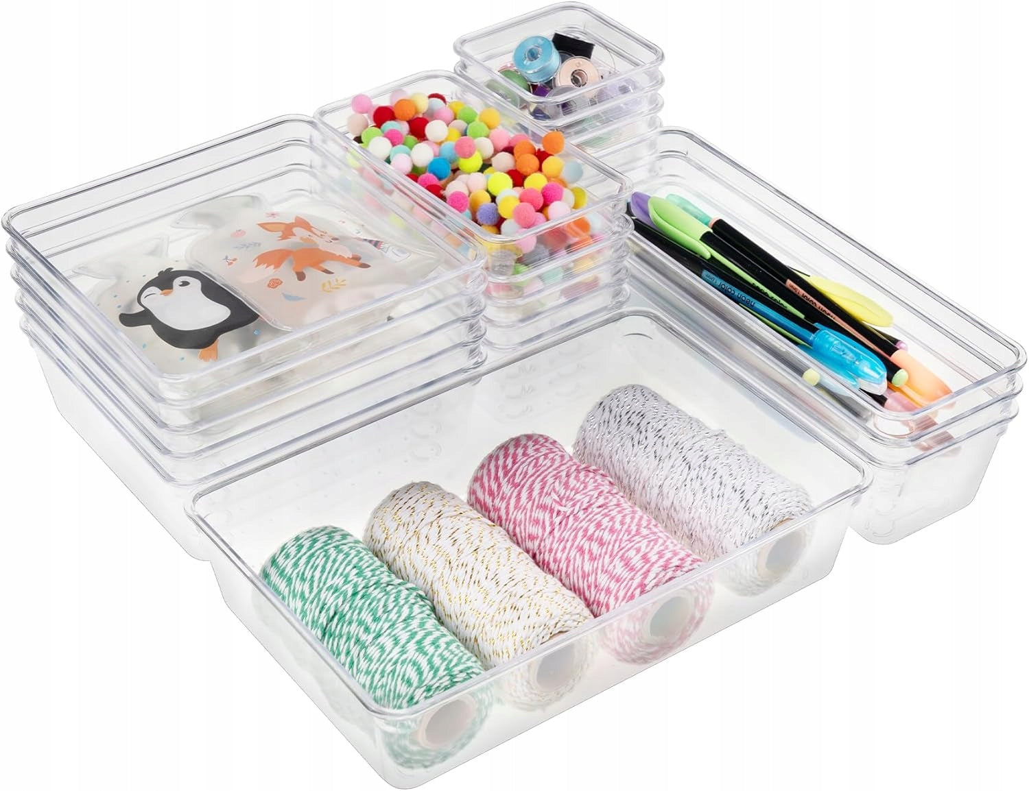 DRAWER ORGANIZER SET CLEAR ACRYLIC ORGANIZERS SET x20 Kind wardrobe organizer