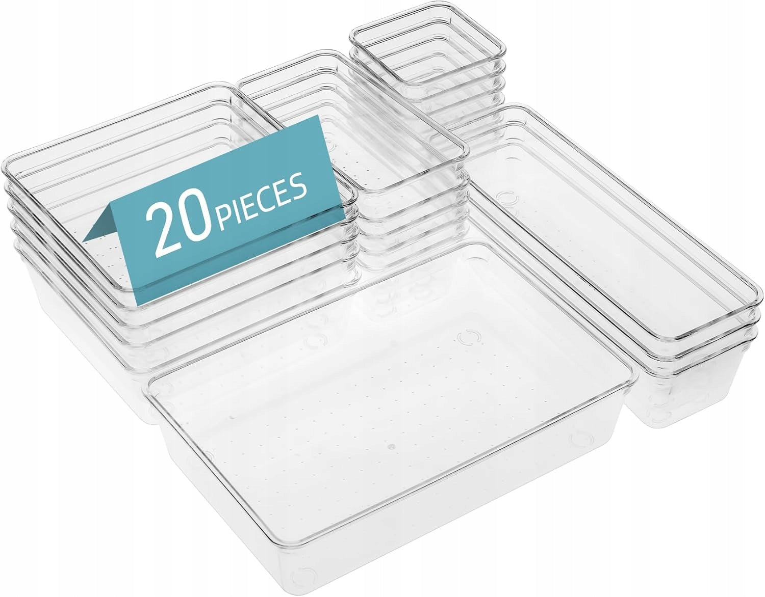 DRAWER ORGANIZER SET CLEAR ACRYLIC ORGANIZERS SET x20