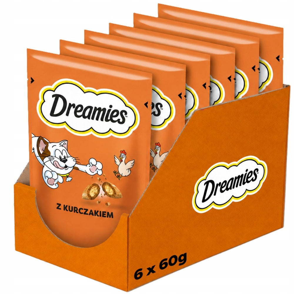DREAMIES CRUNCHY CAT TREATS FLAVORS WITH CHICKEN 6X60G (360G)