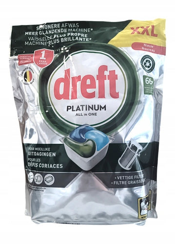 DREFT PLATINUM 66pcs Dishwasher Capsules Original Cube Tablets