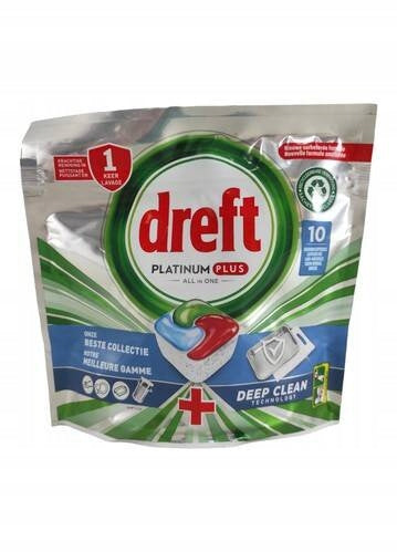 DREFT PLATINUM+ All in One Dishwasher Capsules Original 10 Pack Packaging status original