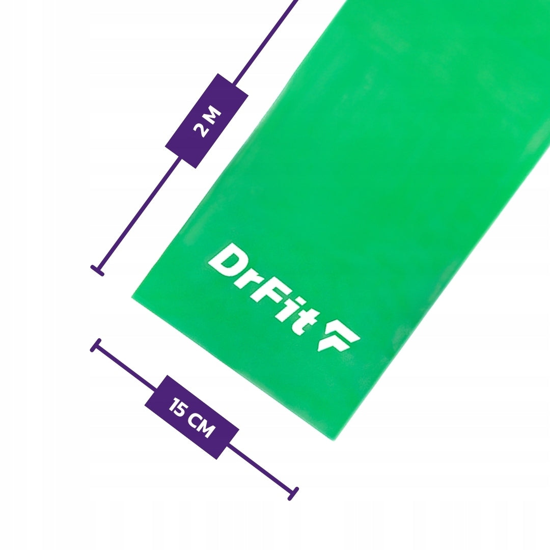 DRFIT TAPE FOR REHABILITATION AND EXERCISE RESISTANCE LATEX RUBBER 5,4 KG Manufacturer code GUMA OPOROWA DO ĆWICZEŃ LATEKSOWA ZIELONA