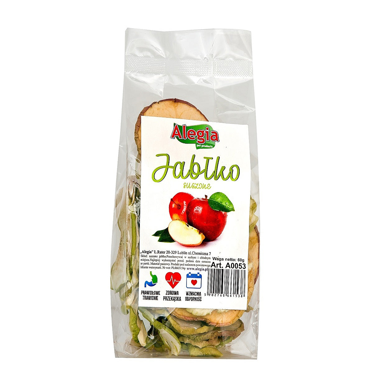 DRIED APPLE DELICACY FOR RODENTS RABBIT FRUIT BLONDE 60G VITAMIN