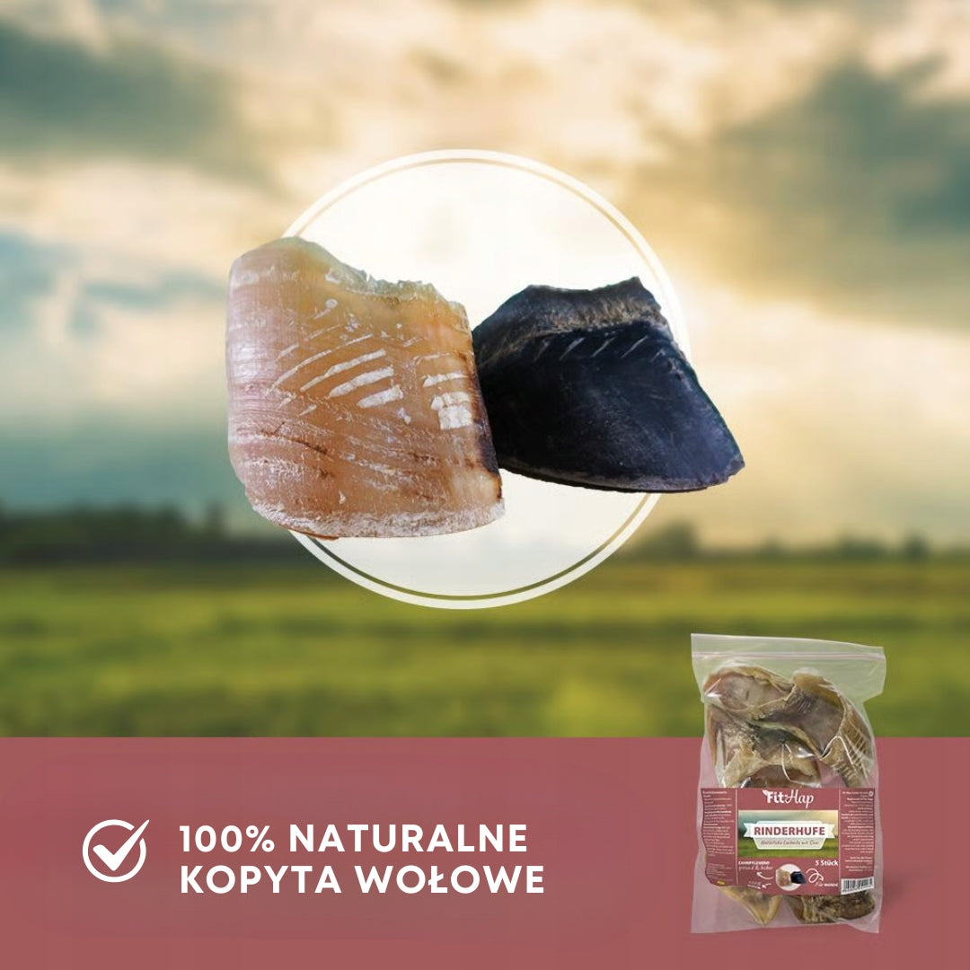 DRIED BEEF HOOFS Natural Treat for Dogs cdVet Fit-Hap Rinderhufe Flavor beef