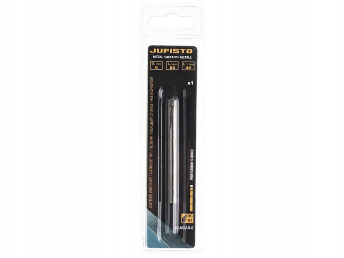 DRILL BIT FOR METAL CARBIDE PLATE 6 MM Drill bit type guiding