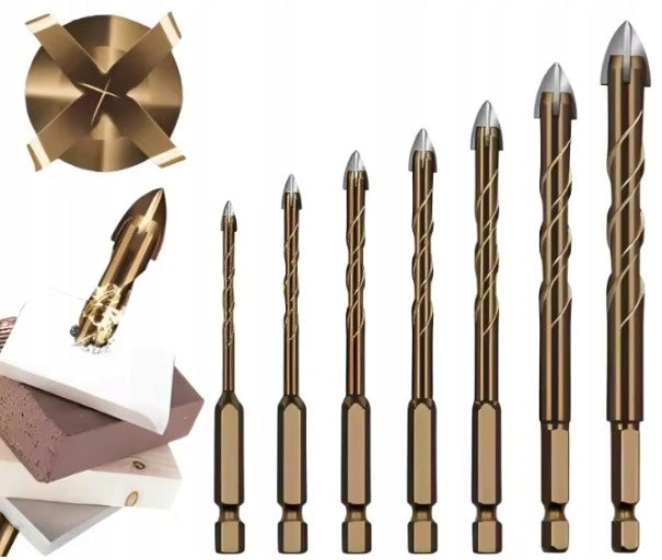 DRILL BIT SET FOR GLASS, TILES, CERAMICS, PORCELAIN STONEWARE 7PCS