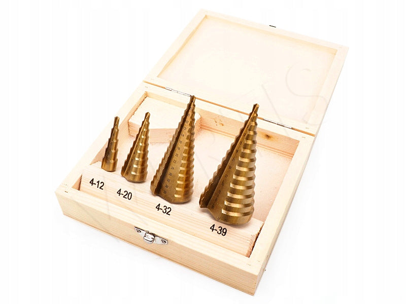 DRILL BIT STEP CONICAL 4el TITANIUM 4-39 Rotation direction right hand rule