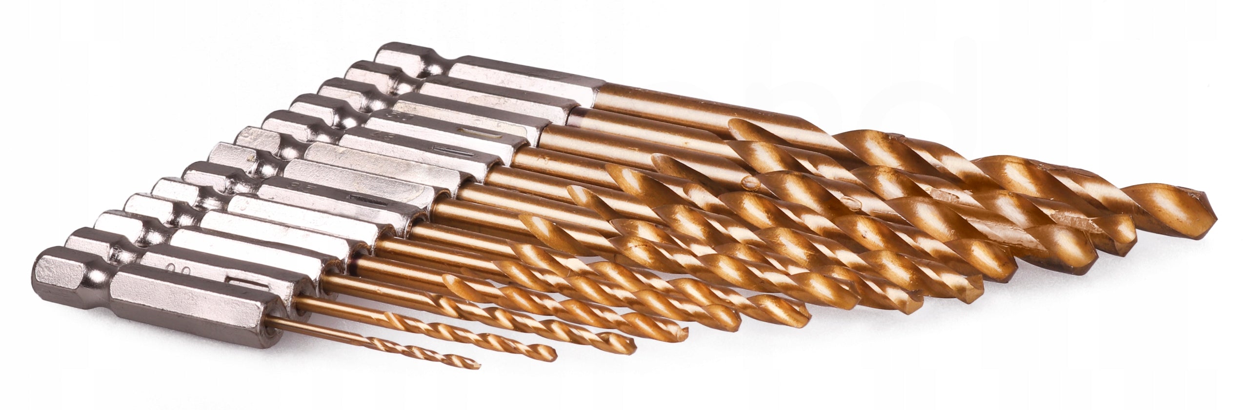 DRILL BITS TITANIUM METAL WOOD SCREWDRIVERS HSS 13pcs Packaging status original