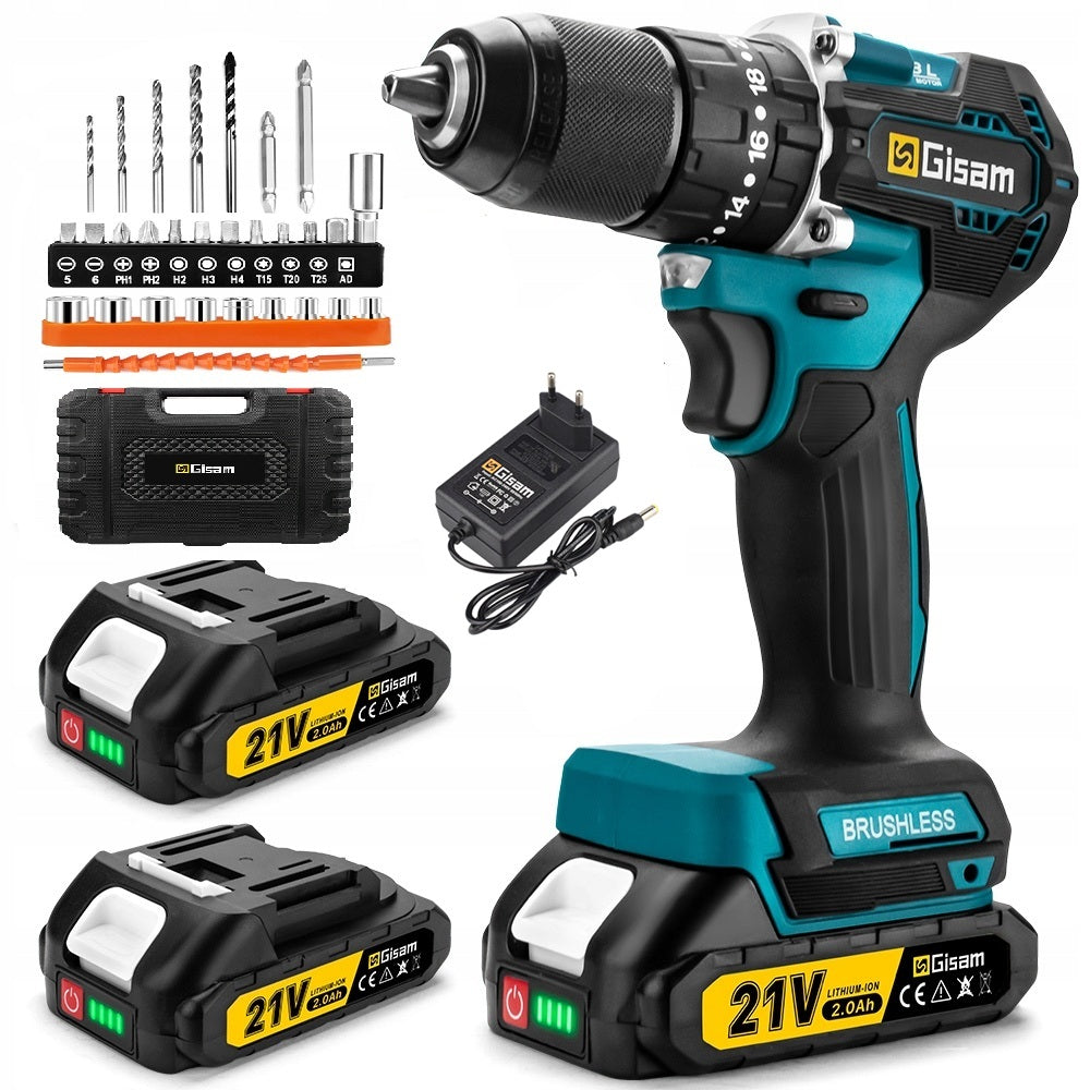 DRILL CORDLESS IMPACT DRIVER BRUSHLESS POWERFUL SCREWDRIVER SET SUITCASE