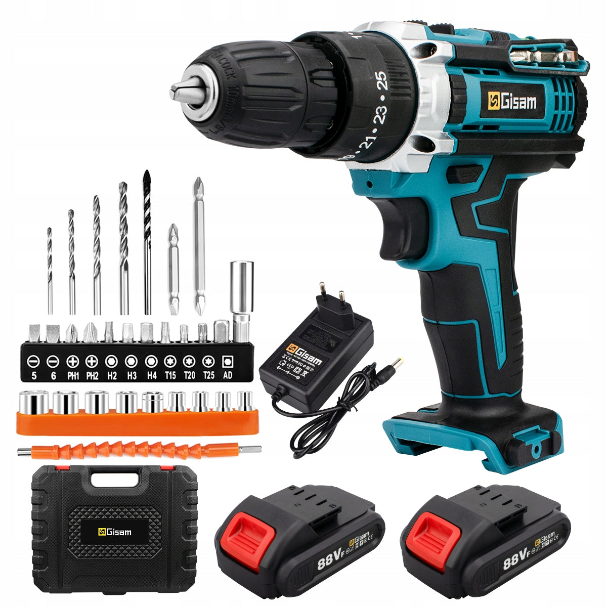 DRILL CORDLESS IMPACT DRIVER DRILL 2xAKU IMPACT SCREWDRIVER 18V Packaging status original