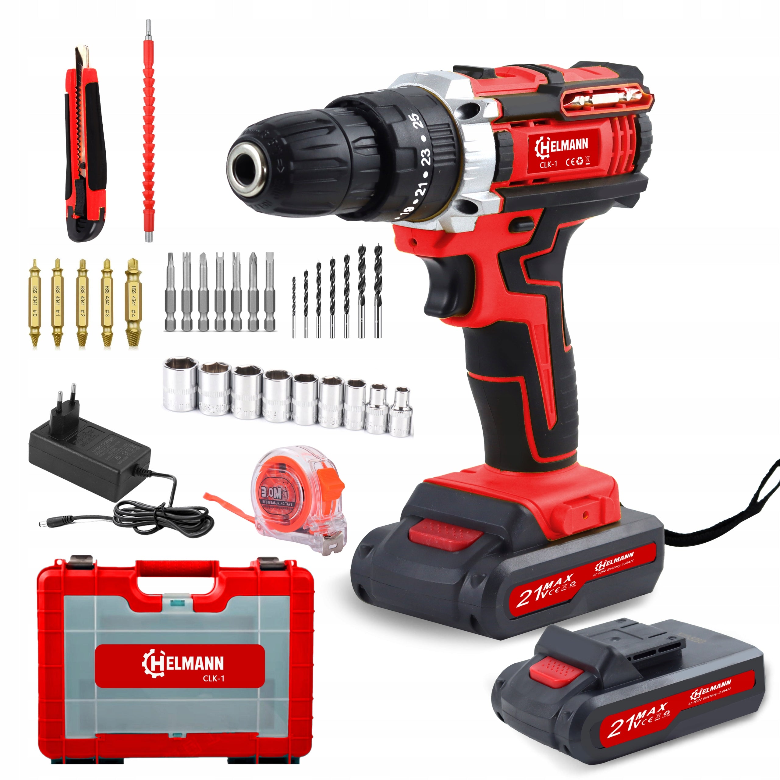 DRILL CORDLESS SCREWDRIVER 2AKU IMPACT STRONG 21V SCREWDRIVER SCREW DRIVER Brand no brand