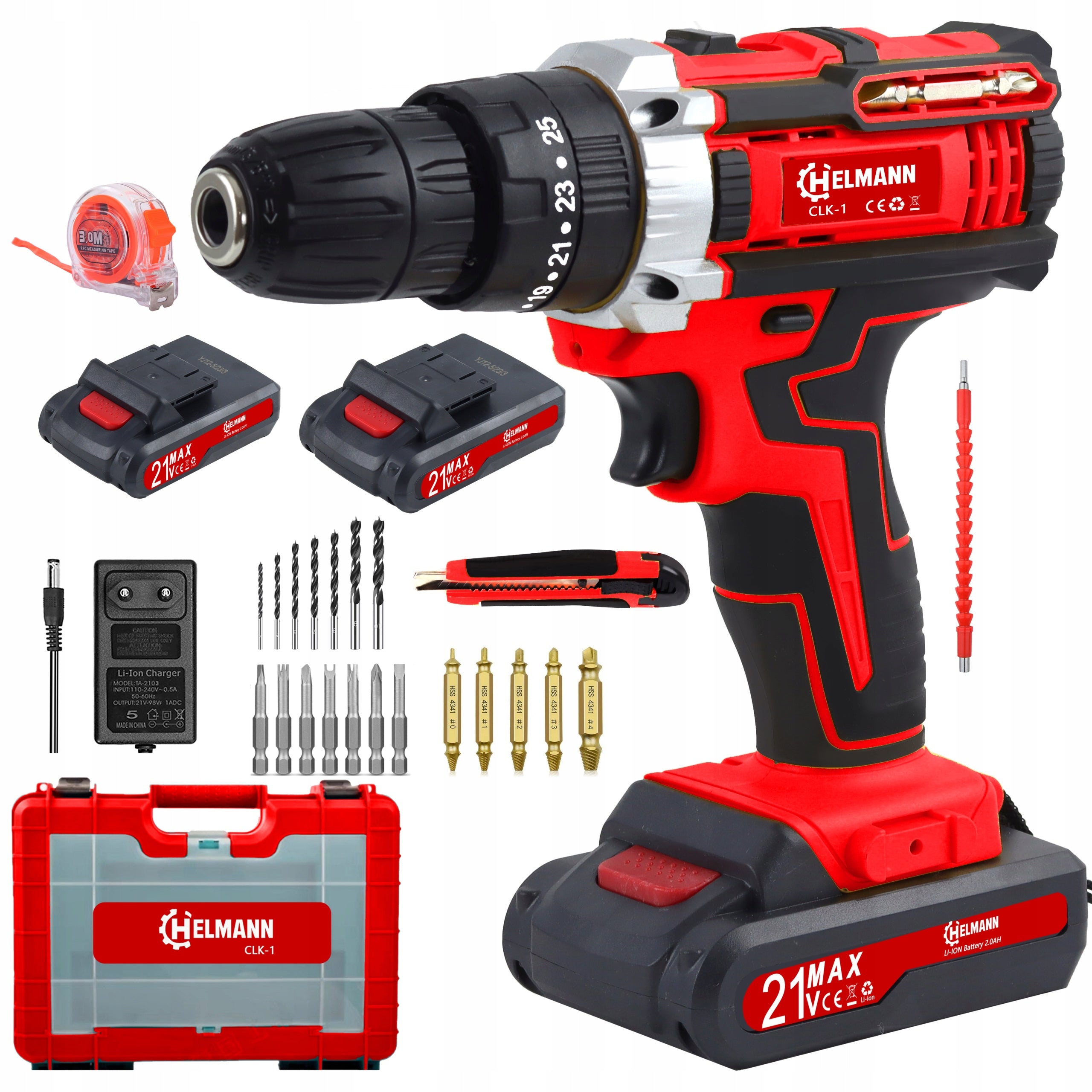DRILL CORDLESS SCREWDRIVER 2AKU IMPACT STRONG 21V SCREWDRIVER SCREW DRIVER Packaging status original