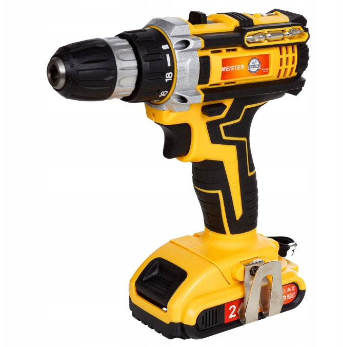 DRILL CORDLESS SCREWDRIVER MEGA STRONG 36V SUITCASE 2AKU BIT SET Manufacturer code MS-710