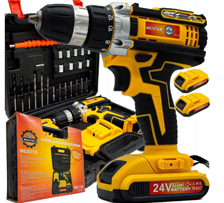 DRILL CORDLESS SCREWDRIVER MEGA STRONG 36V SUITCASE 2AKU BIT SET Voltage (V) 24 V