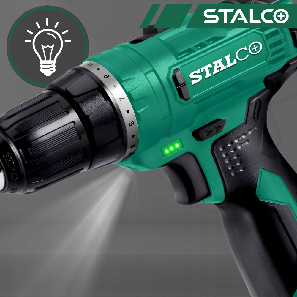 DRILL CORDLESS SCREWDRIVER POWERFUL BATTERY STALCO Number of batteries 1