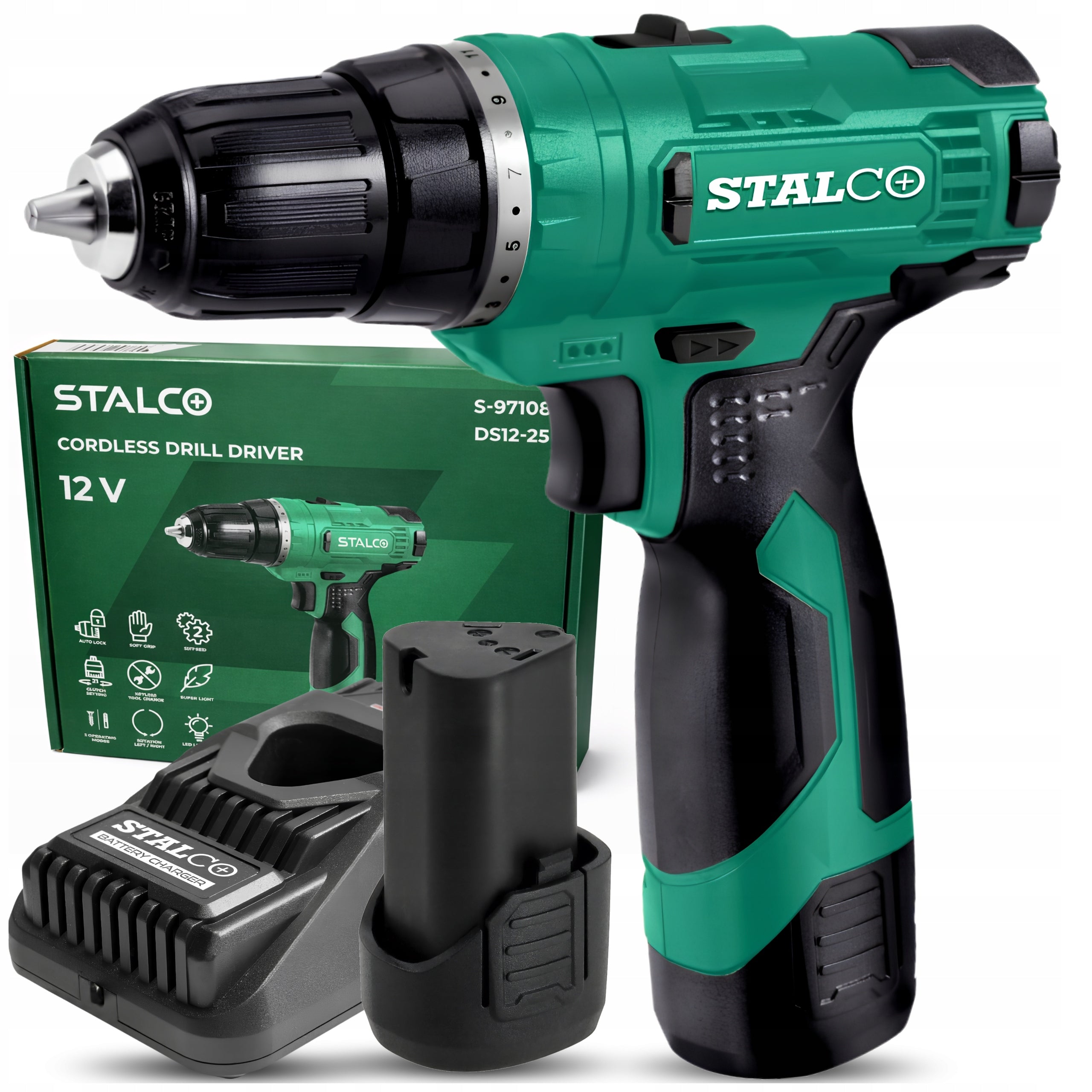 DRILL CORDLESS SCREWDRIVER POWERFUL BATTERY STALCO