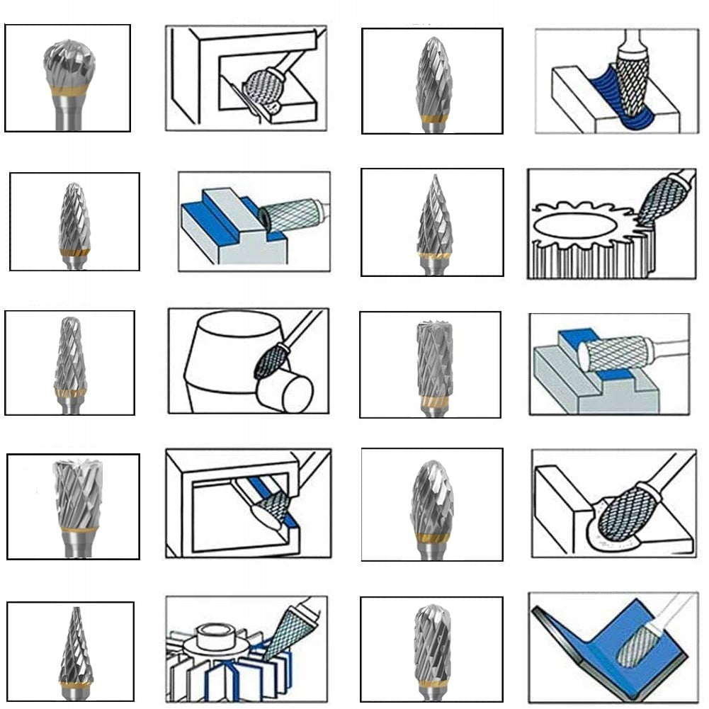 DRILL CUTTERS WOOD CARVING SET METAL ROTARY FILE 10PCS 3MM Manufacturer code 00013D01