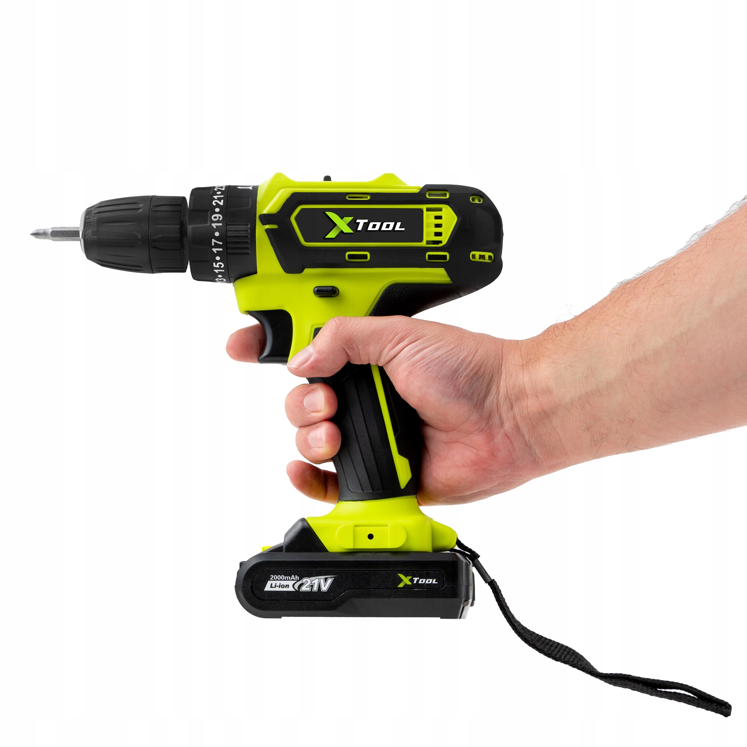 DRILL IMPACT DRIVER CORDLESS SCREWDRIVER 2xAKU 21V BITS Battery capacity 2 Ah