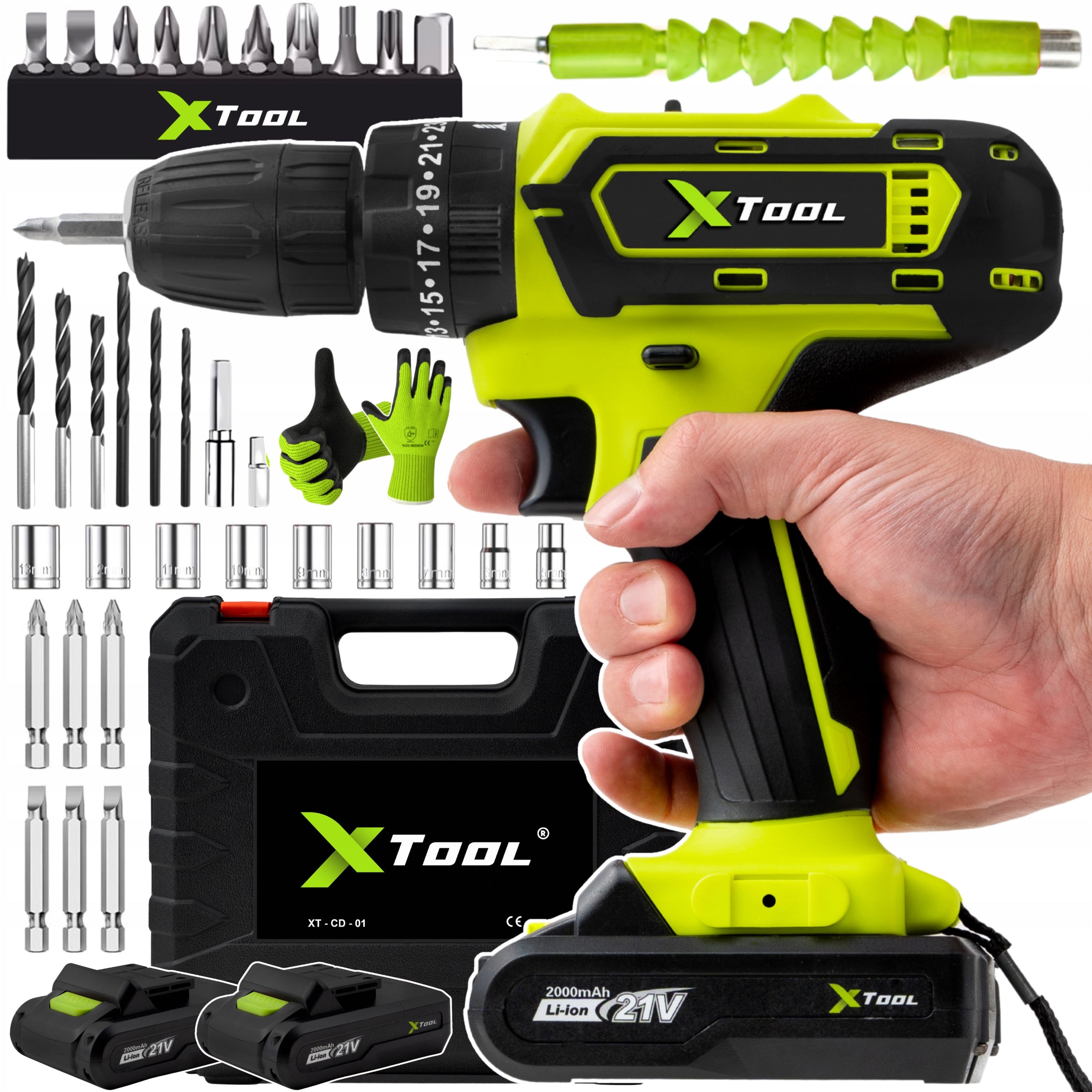 DRILL IMPACT DRIVER CORDLESS SCREWDRIVER 2xAKU 21V BITS