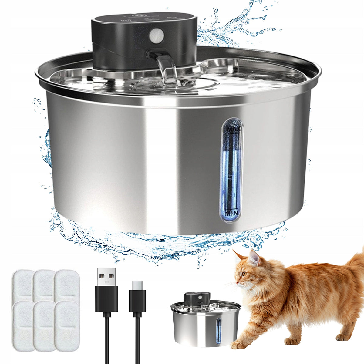 DRINKER AUTOMATIC DRINKER WATER FOUNTAIN FOR CAT DOG 3.2L MOTION SENSOR