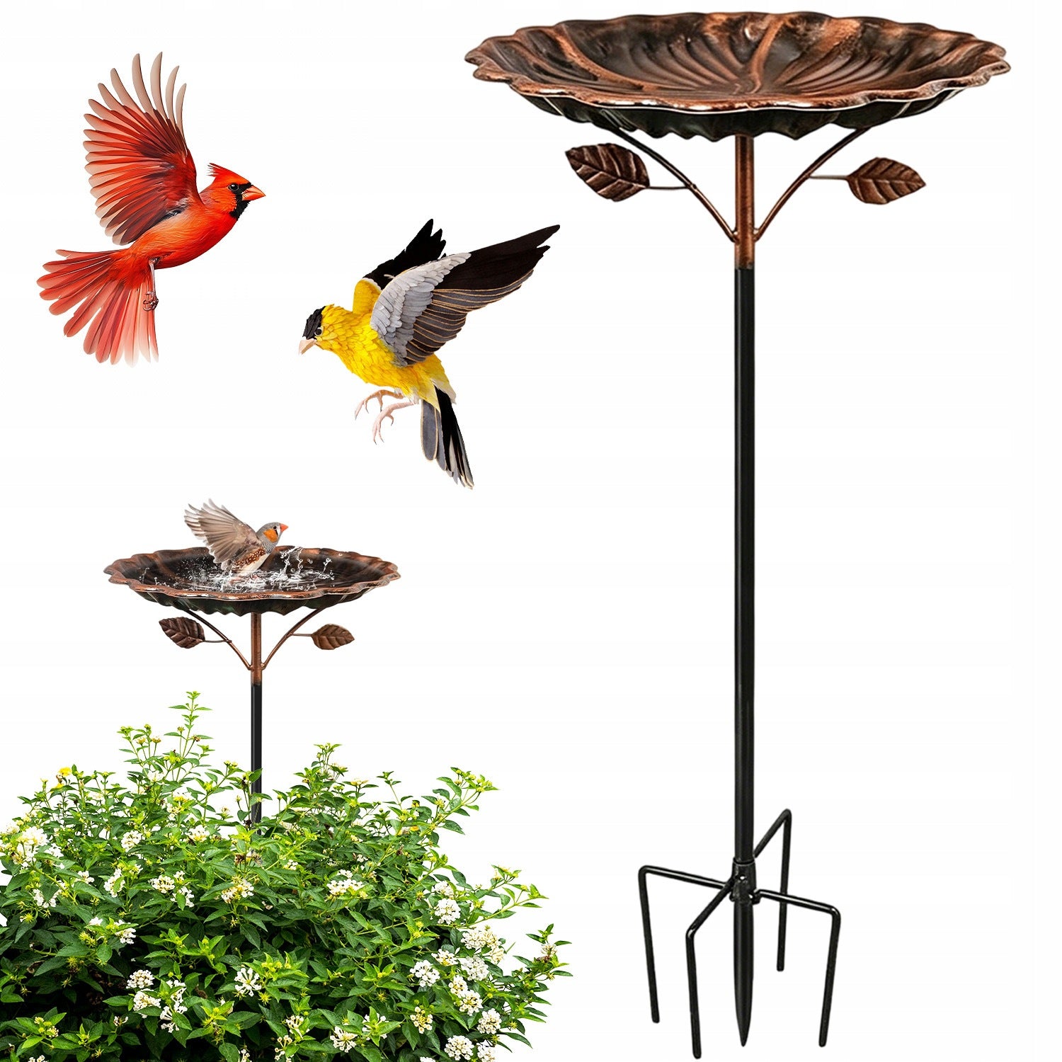 DRINKER BIRD FEEDER CAST IRON RUST RESISTANT STABLE BASE