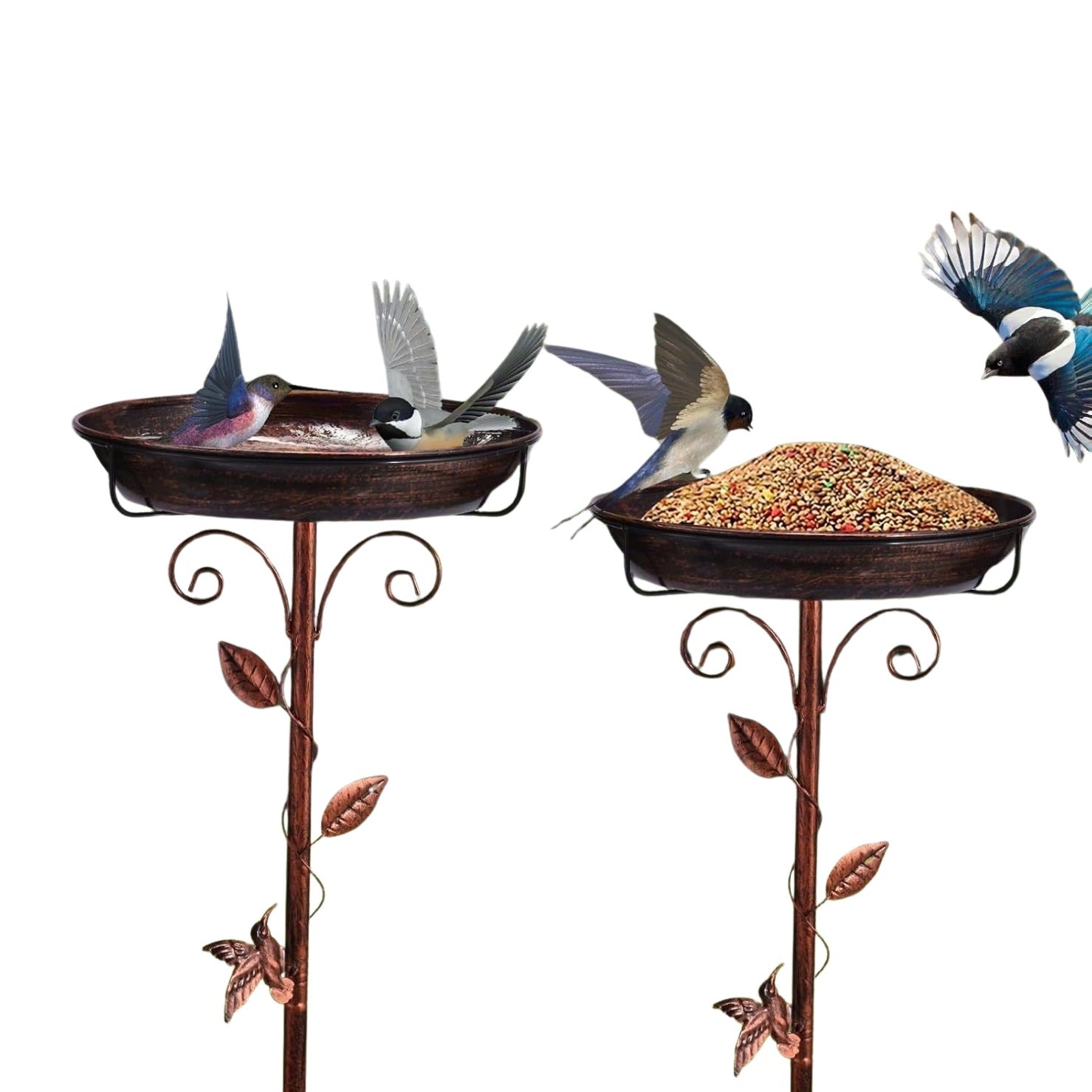 DRINKER BIRD FEEDER STANDING WITH LEG LARGE CAST IRON ORNAMENT FOR GARDEN Manufacturer no brand